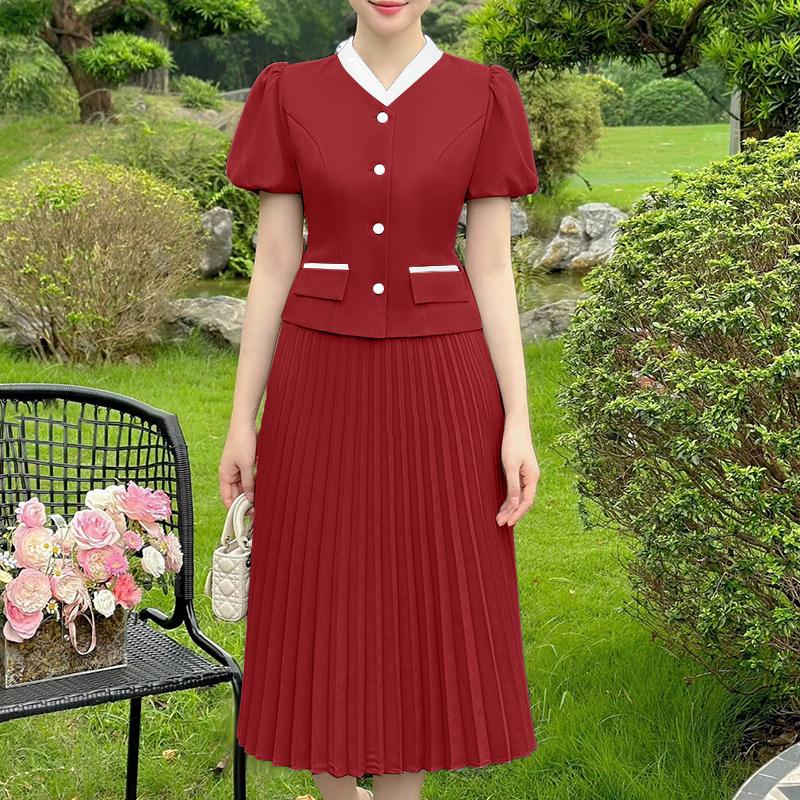ZANZEA Women Short Sleeve Blouse and Skirts Summer Two Piece Suit Sets