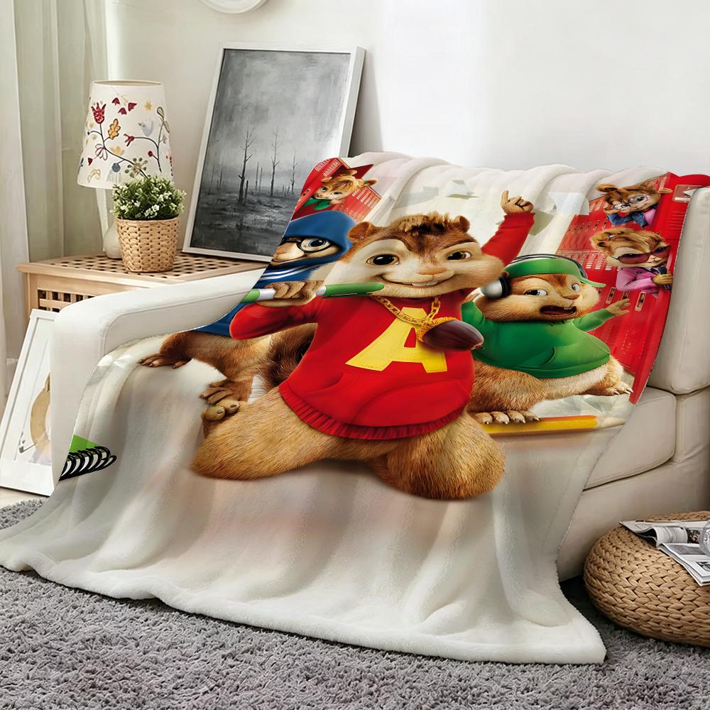Movie A Alvin A And T The C Chipmunks Throw Flannel Throw Blanket Suitable for Sofa,Living Room,Bedroom