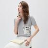 Women's Mulberry Silk Blend Cartoon Cat Knit Tee