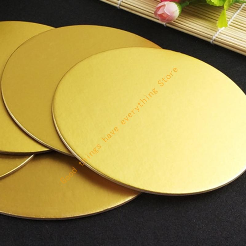 55KF 4pcs/8pcs Round Cake Plates Safe Circle Cardboard Base for Pastry Display Reusable Cupcake Dessert Transport Tray