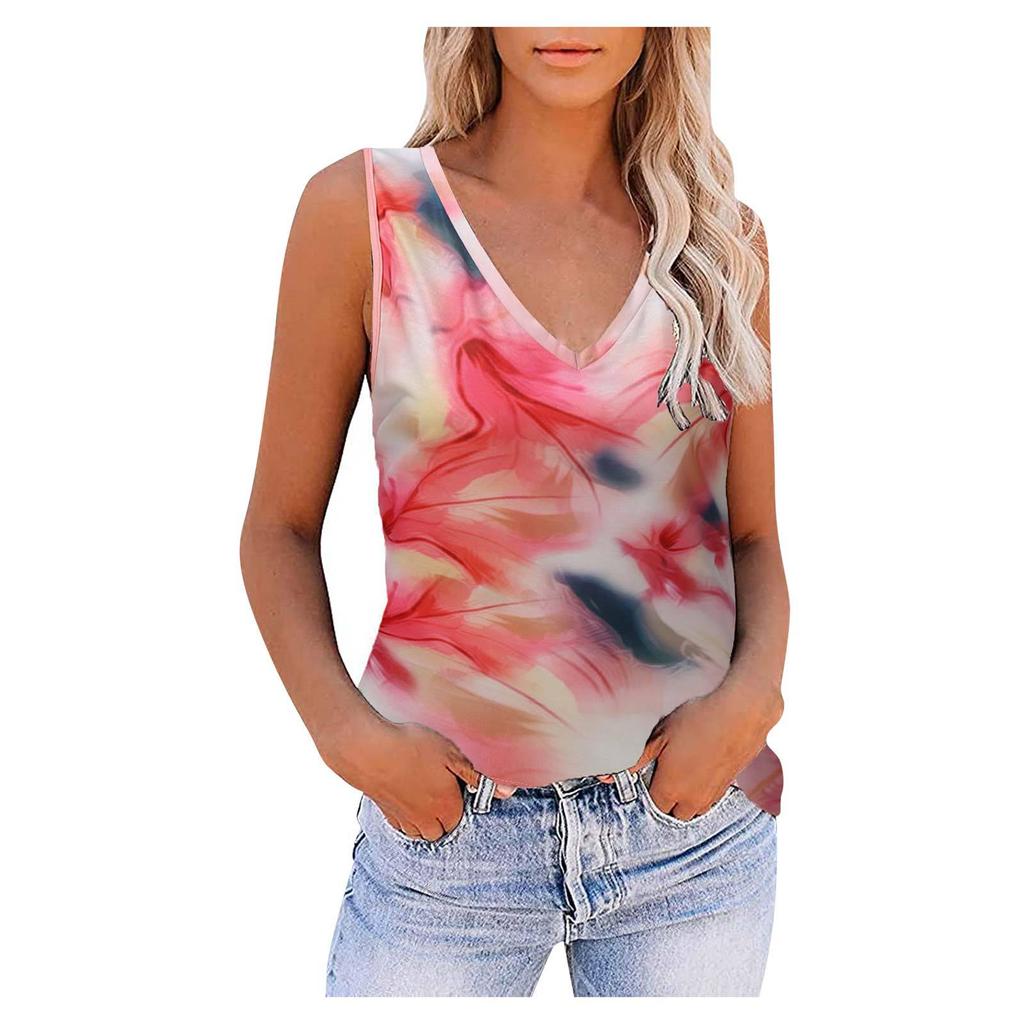 2024 Women's Sleeveless Loose Casual Gradient V-Neck Vest Top