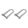 2pcs Long D Shackle Heavy Duty 8mm Marine Grade 316 Stainless Steel D Ring Shackles for Boats RVs Trailer