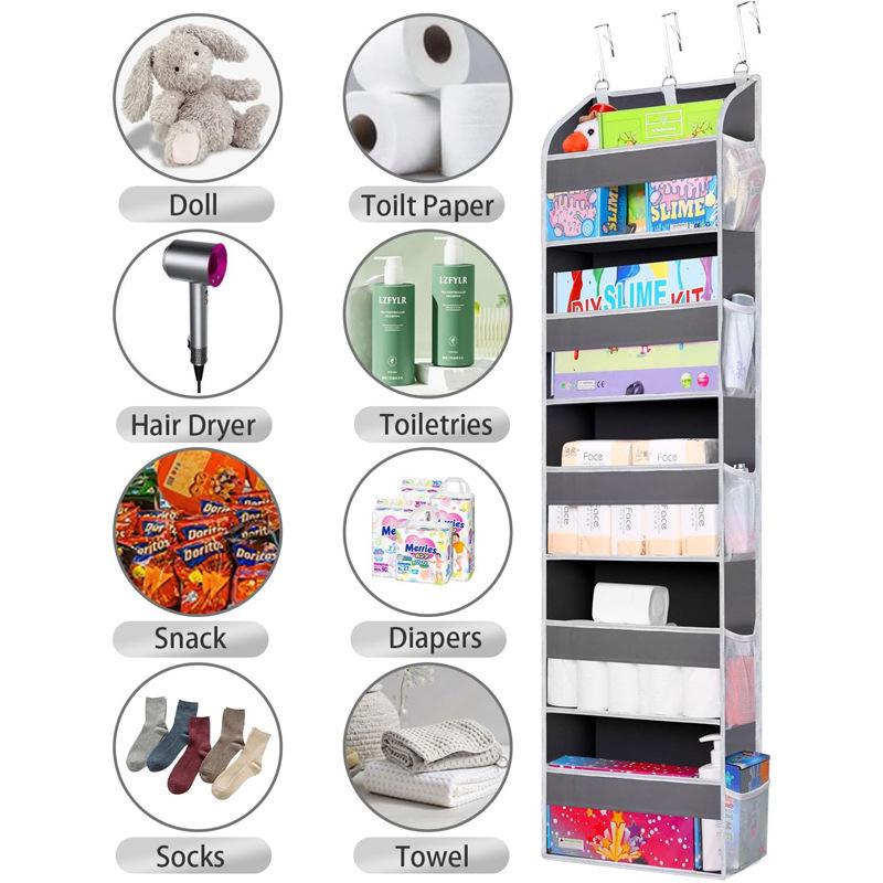 6-Layer Foldable Non-Woven Fabric Hanging Storage Bag for Dormitory and Door