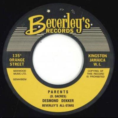 7inch Record DESMOND DEKKER - Parents / Labour Of Learning TJBOX008E Beverleys 1963 UK Reggae, Ska & Dub
