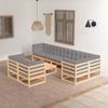 Day and Night - Day and Night Garden Furniture Set 9 Pieces and Cushions Solid Pine Wood