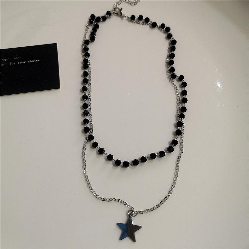 Punk Rock Y2K Black Star Cross Red Heart Pendant Ghost Claw Choker Chain Necklace Men Women Goth Vintage Grunge EMO Accessories