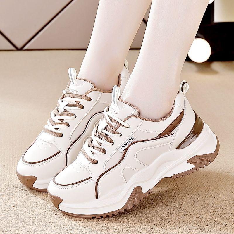 Platform sports women's shoes increase in height in autumn and winter Casual shoes Small muffin retro dad shoes