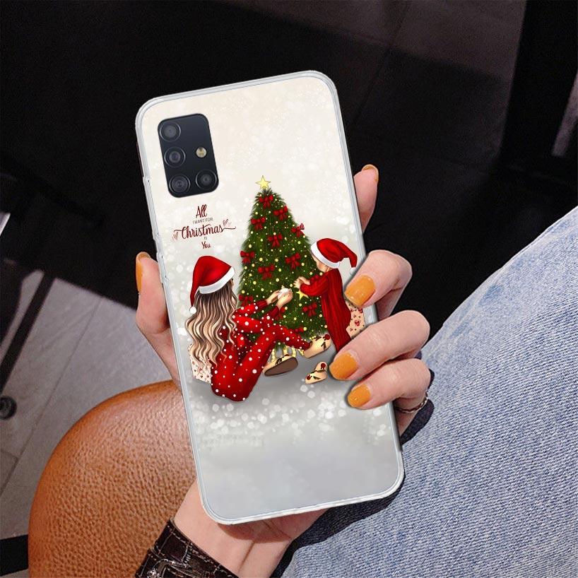 Christmas Girls Tree Gift Phone Case For Samsung Galaxy A52 A32 A22 A12 A51 A31 A50S A30S A20S A10S Note 20 Ultra 10 Plus S10 A7