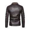 Men's Winter Lapel Leather-Fur PU Jacket - Velvet Lined Business Style