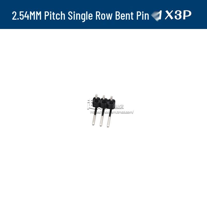 90° Dual Row Pin Header, 2.54MM Pitch, 1x2 to 1x40 Pins