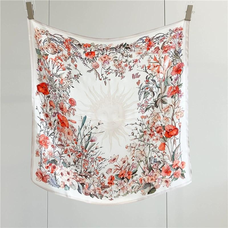 Luxury Mulberry Silk Scarf for Women 65cm Square Silk Scarf  Decoration Wrap Stole Neckerchief