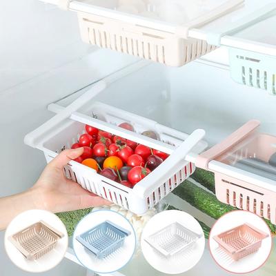 Organisateur de tiroir de réfrigérateur, Étagère coulissante Organisateur de rangement pour œufs, fruits, légumes, viande, s'adapte sous toutes les étagères de réfrigérateur