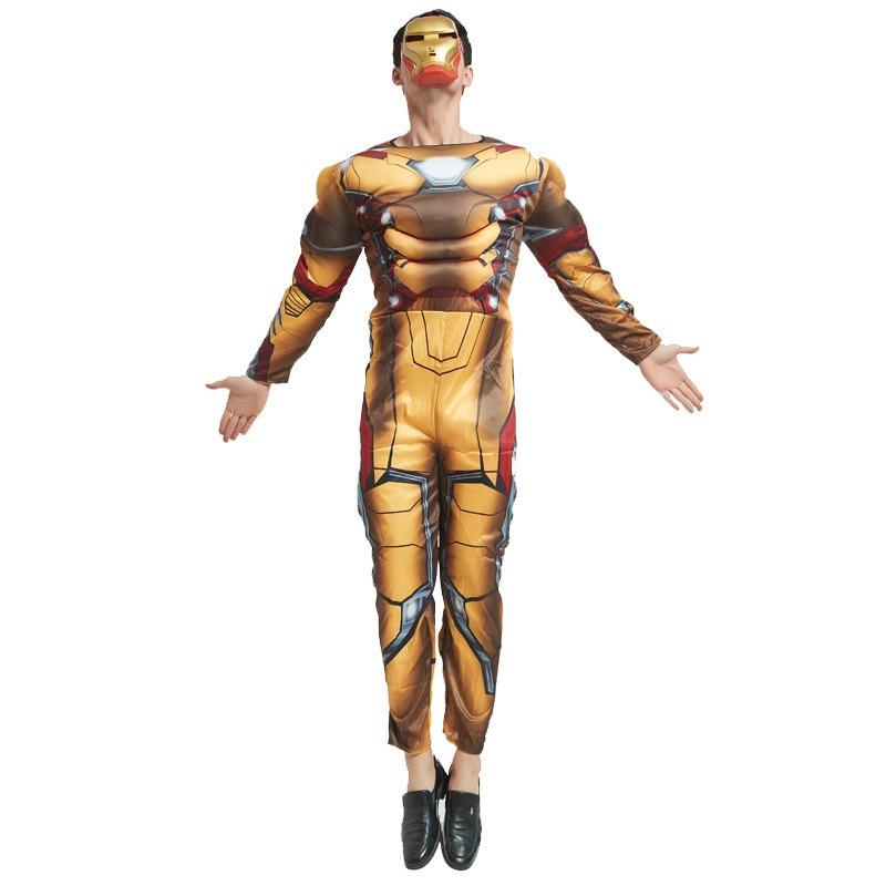 Cosplay Iron Man Hero New Adult Yellow Steel Captain Batman Adult Muscle Costume Male