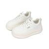 Platform White Shoes Women's 2025 Spring New Leather Mesh Breathable and Lightweight Versatile Small Sports and Leisure Board Shoes