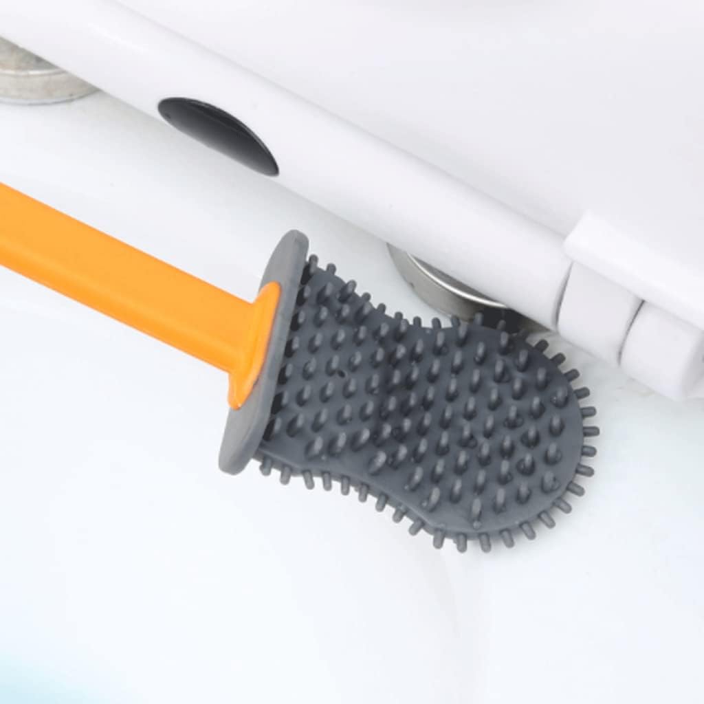 Soft Seashell Shape Toilet Brush with Silicone Bristles Toilet Brush and Holder Creative Toilet Bowl Brush Luxury Bathroom Set Reusable