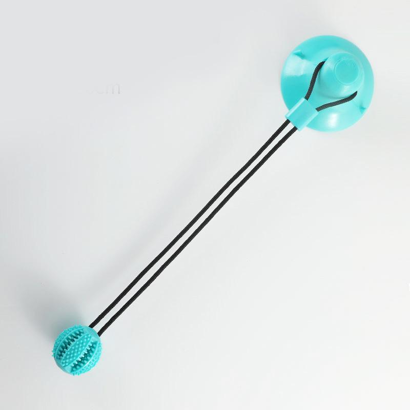 

Interactive Suction Cup Dog Toy with Sound and Treat Dispensing - Durable Rubber Ball for Training and Tug-of-War Fun синій