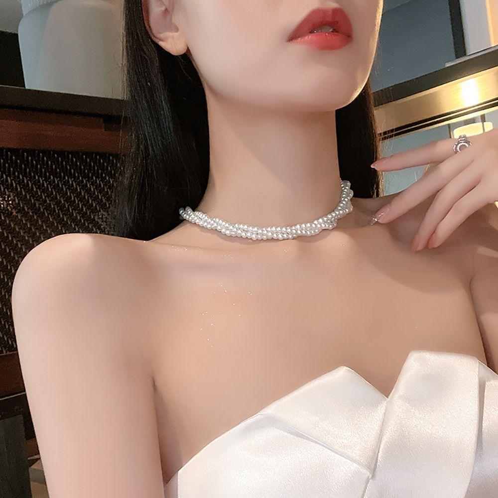Choker Multilayer Goth Female Clavicle Chain Pearl Necklace Korean Style Necklace Women Jewelry