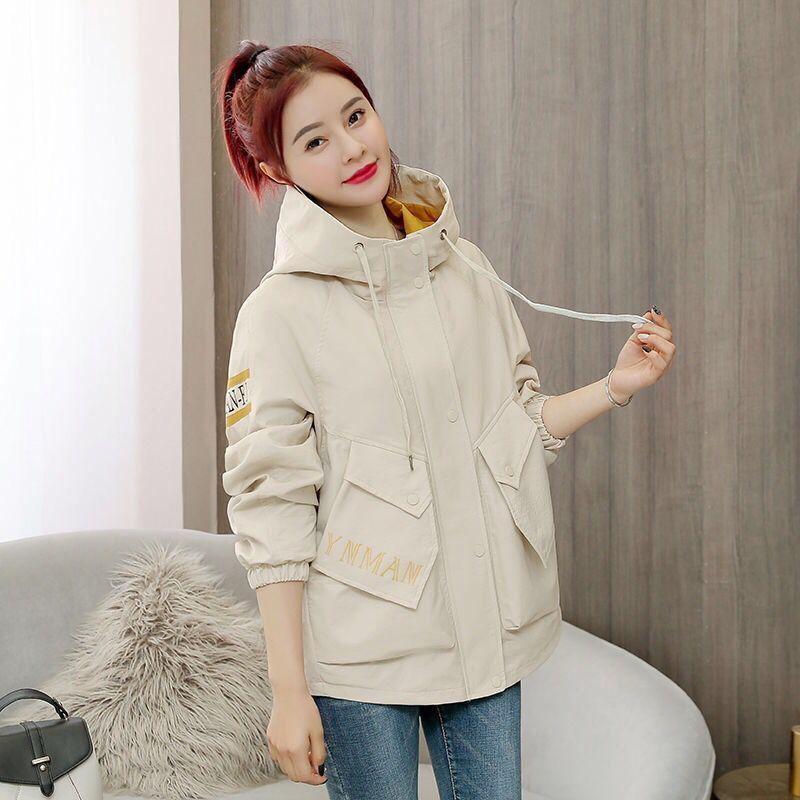 

Новая женская куртка Au, пальто с капюшоном, длинными рукавами, карманами на молнии, повседневная ветровка, свободные базовые куртки, верхняя одежда женская 3XL