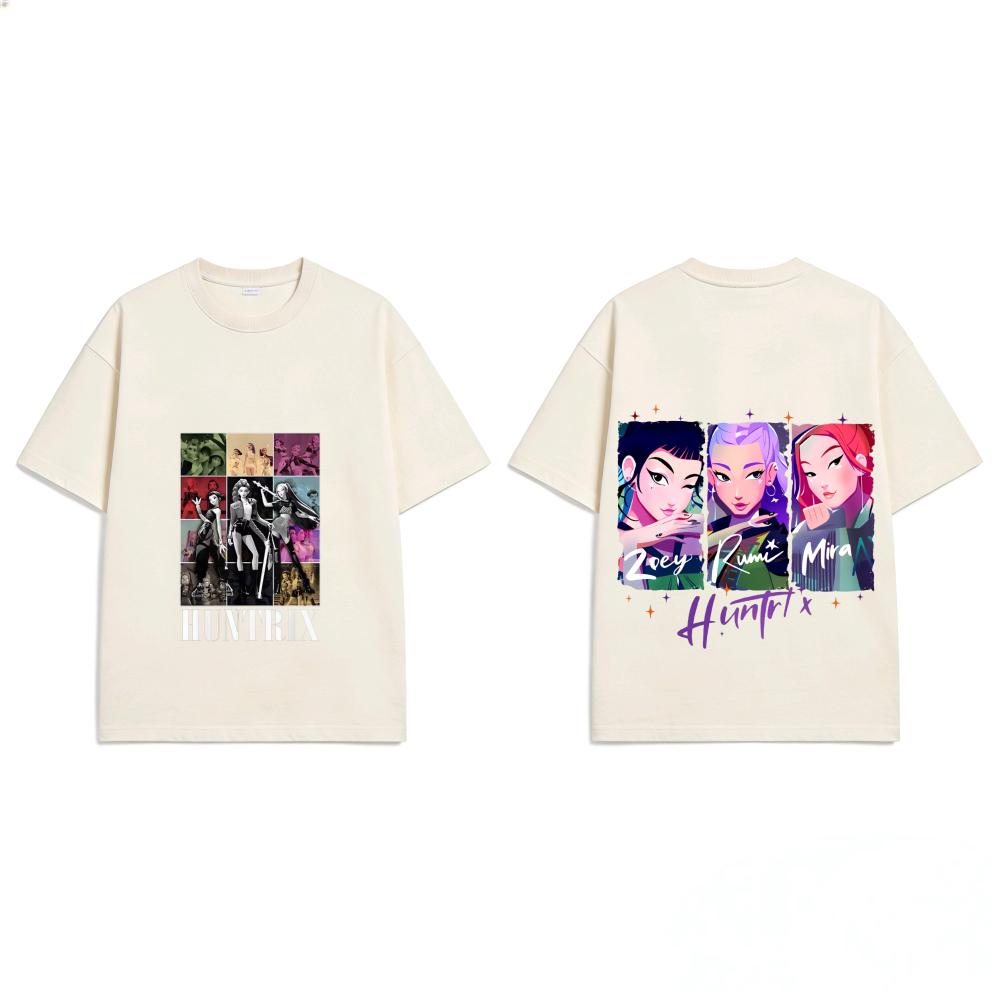 Small Kid Summer T-Shirt Fashion Sportswear Costume Popular KPOP Demon Huntrix Hunter Print Kids Short Sleeve Top Daily Wear Top