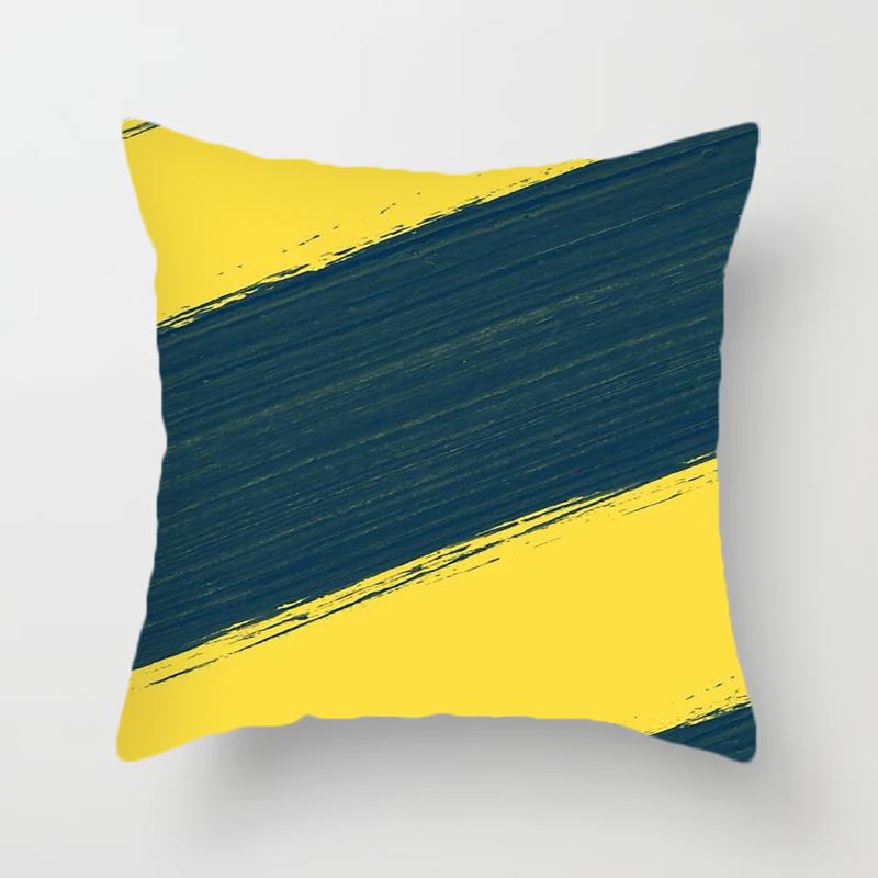 Home Decor Yellow Geometric Pattern Decorative Pillowcase    Sofa Cushion Cover