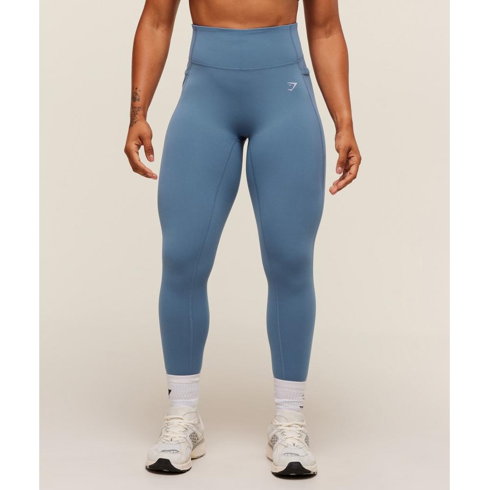Gymshark Lifting Pocket Leggings Worn Blue B7a4n Udr1