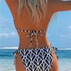 1011 New Bikini Two-piece Set European and American Neck Strap Sexy Swimsuit Printed Swimsuit Set