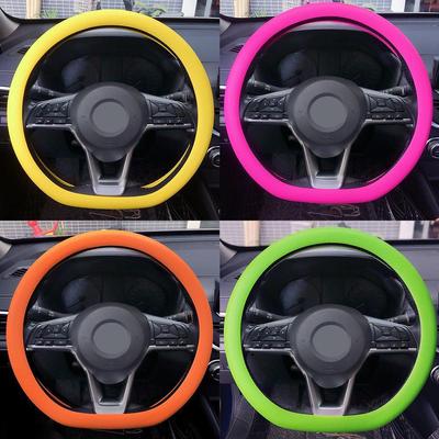 19 Color Car Silicone Steering Wheel Cover For Summer Fashion Sweat Absorbent Non-slip Handle Cover General DIY Parts