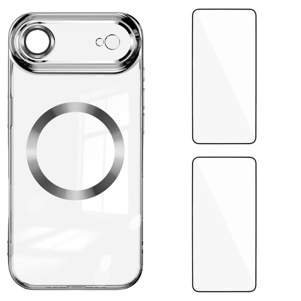 Für iPhone 17 Air Magnetische Hülle WANLONFENG WX Serie TPU Handyhülle mit 2 Stück Schutzfolie/Objektivfolie