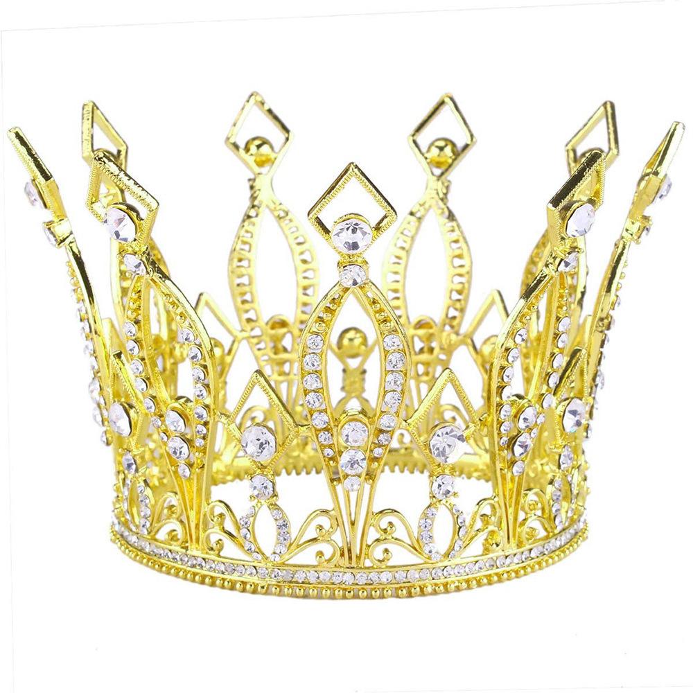 Bride's Full Round Crown Tiara Alloy Diamond Three-dimensional Queen Crown Phoenix Crown Tiara Hair Accessories