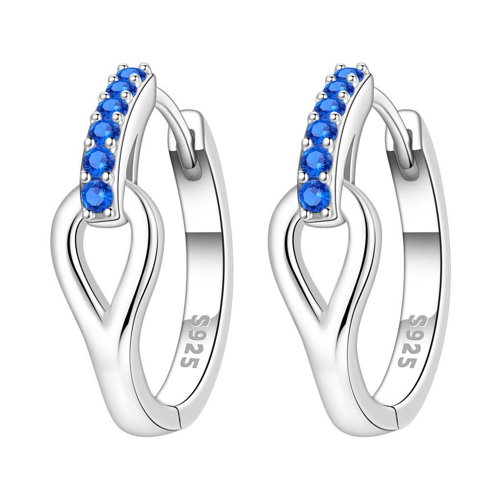 Orstarry 925 Silber Blauer Zirkon Sternenhimmel Ohrring Original Schmuck Creolen Damen Schmuck Party Trendige Geschenke