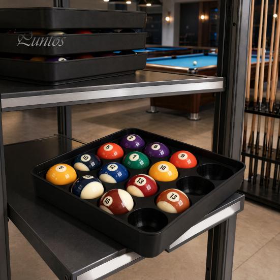 Billiard Ball Organizer Tray for 16 Balls, 3D Printed Pool Raised Edge Holder Holder, Snooker Carrying Storage Tray, Table Accessories