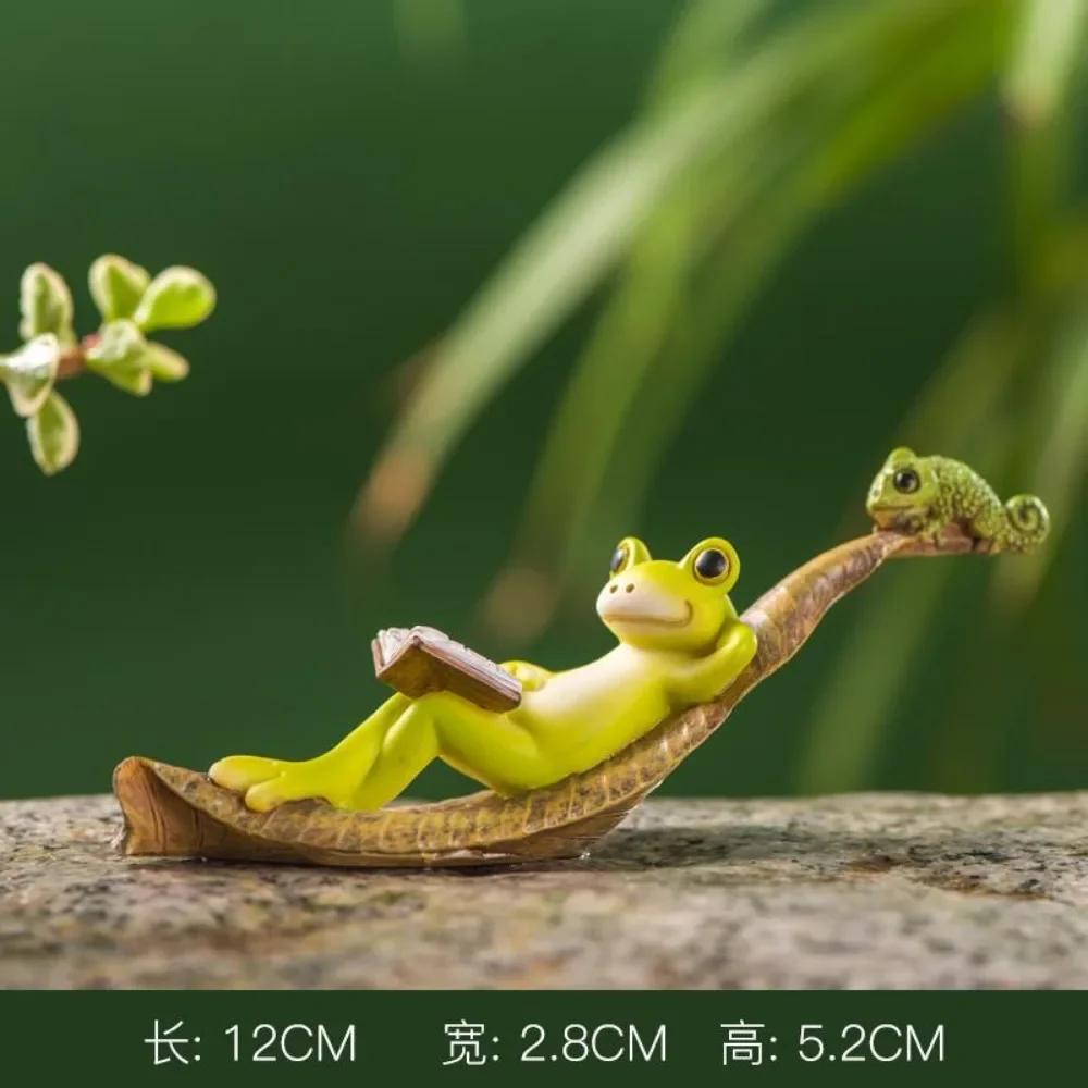 Lustige Froschfiguren aus Kunstharz für Innendekoration zu Hause, Badezimmer-Innendekorationszubehör, personalisiertes Geschenkobjekt, Gartendekor