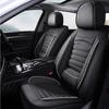 Black & White Faux Leather Car Seat Covers - Universal Fit, Lumbar Support, Waterproof, Anti-Slip, Durable for Cars, SUVs, Truck