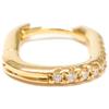HIROTAKA [Excellent Condition] MH27GDEC K18 0.04 MANHATTAN Oblong Diamond Hoop, Single Ear earring S size Yellow GoldUsed