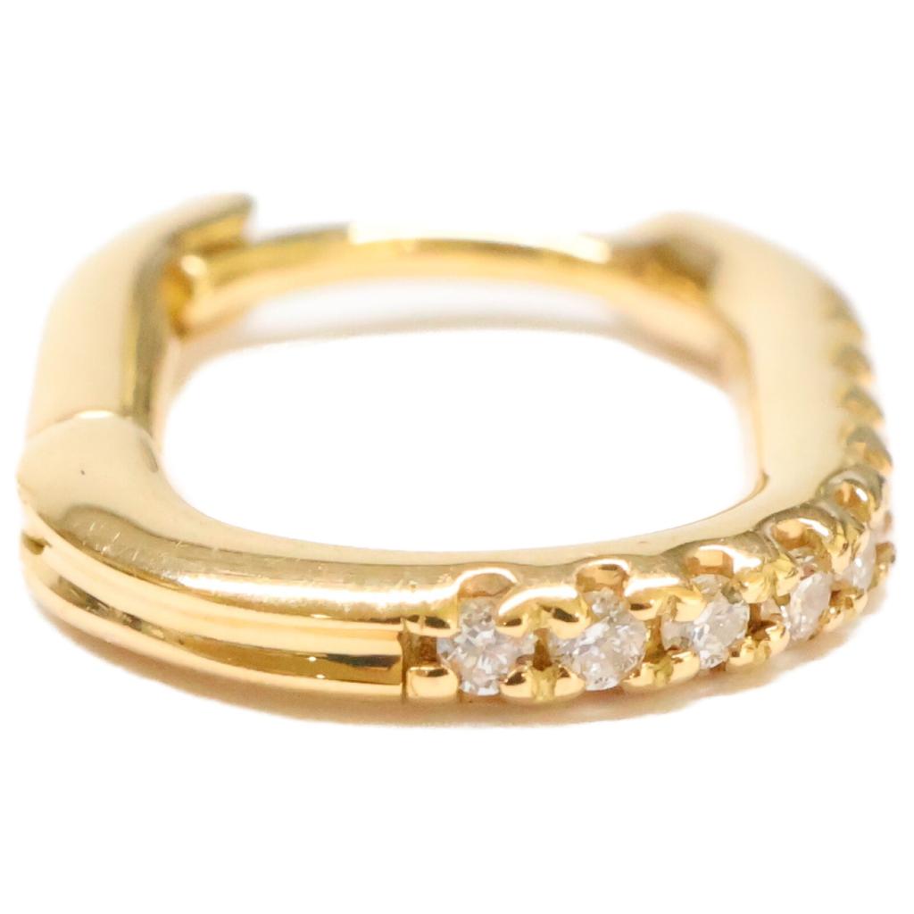 HIROTAKA [Excellent Condition] MH27GDEC K18 0.04 MANHATTAN Oblong Diamond Hoop, Single Ear earring S size Yellow GoldUsed