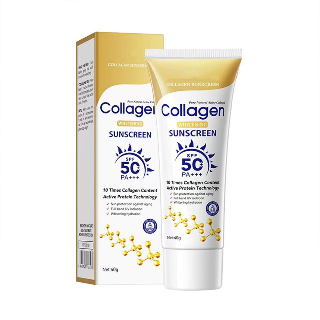 Collagen Sunscreen Waterproof SPF 50+UV Sun Cream Facial & Body Sunblock Skin Protective Cream Anti Sun Facial Seaside Protection Cream