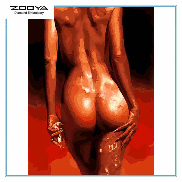

ZOOYA DIY 5D Полный круглый бриллиант Живопись Сексуальная спина Вышивка Бриллиантовая мозаика Вышивка крестиком Домашний декор