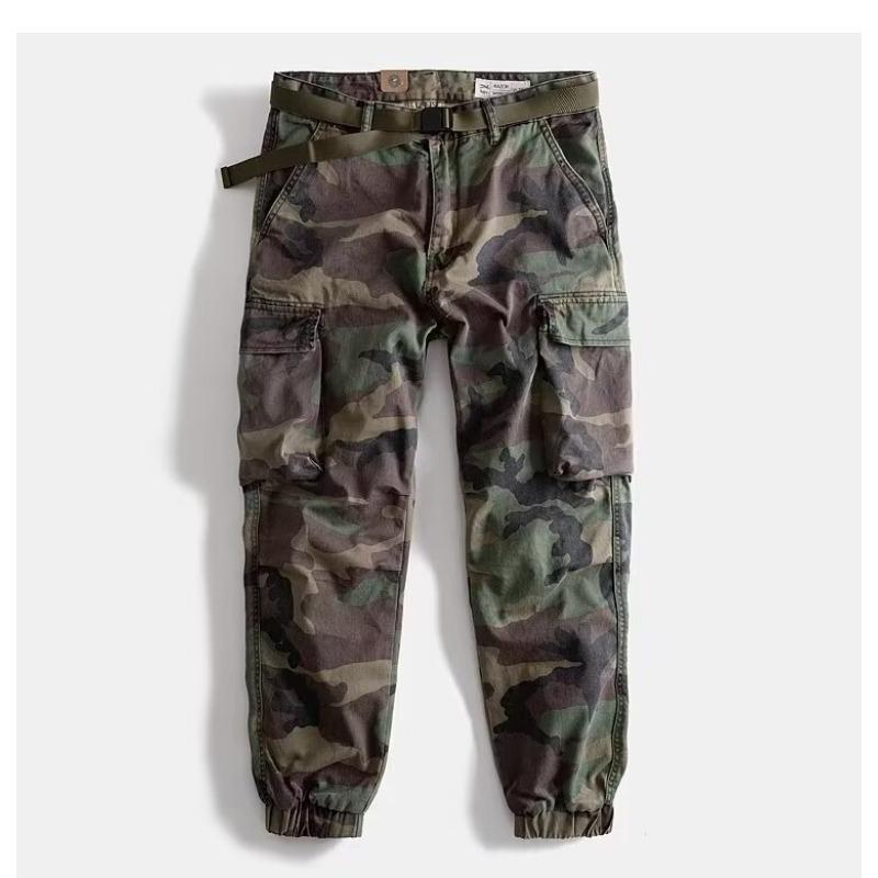 Retro Military Camouflage Overalls Men s Kaji Multi-pocket Loose Small Straight Leggings Trousers Men M