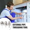 Wasserrohr-Öffner Hitzbehandelter legierter Stahl Rohrgewindeschneider Innen Außen Gewindeschneiden 3 Köpfe