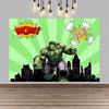Fondo de foto de Hulk, superhéroe, gigante de dibujos animados verde, decoraciones para fiesta de cumpleaños infantil, artículos para baby shower.