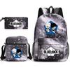 3 Piece School Backpack Set for Students Large Capacity Oxford Cloth Schoolbag with Shoulder Strap and Pencil Case
