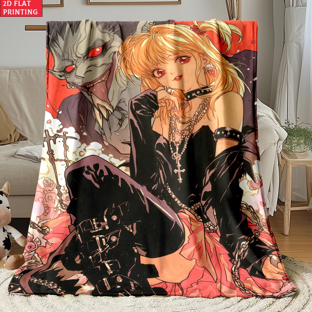 Light Yagami Print Thin Flannel Blanket for Bedrooms,Living Rooms,Sofas Blankets,Lunch Breaks,blankets Fluffy Blanket
