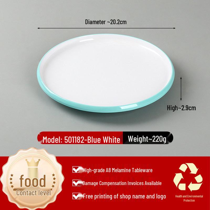 Two-Tone Melamine Round Plate for Restaurants and Hotels