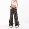 Unisex American Retro Camouflage Overalls – Casual Wide-Leg Hip-Hop Trousers