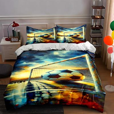 Soccer Goal Artwork. Bedding Duvet Cover Sets Duvet Covers Pillowcases Gifts (1 * Duvet Cover 2 * Pillowcases, Without Duvet Insert)