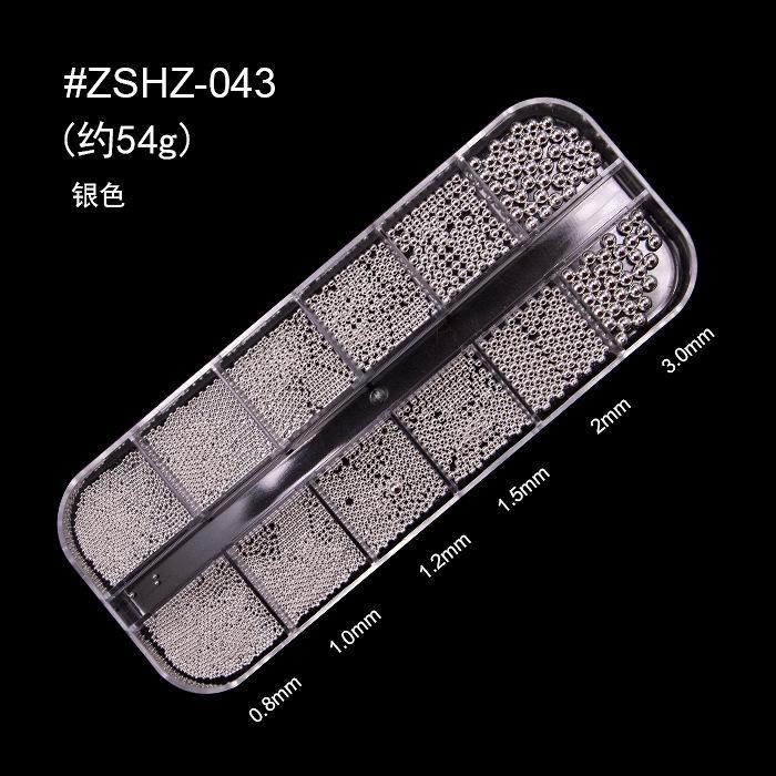 12 Grid Nail Art Jewelry Metal Three-Dimensional Mini Versatile Nail Art Steel Ball Decoration Mixed