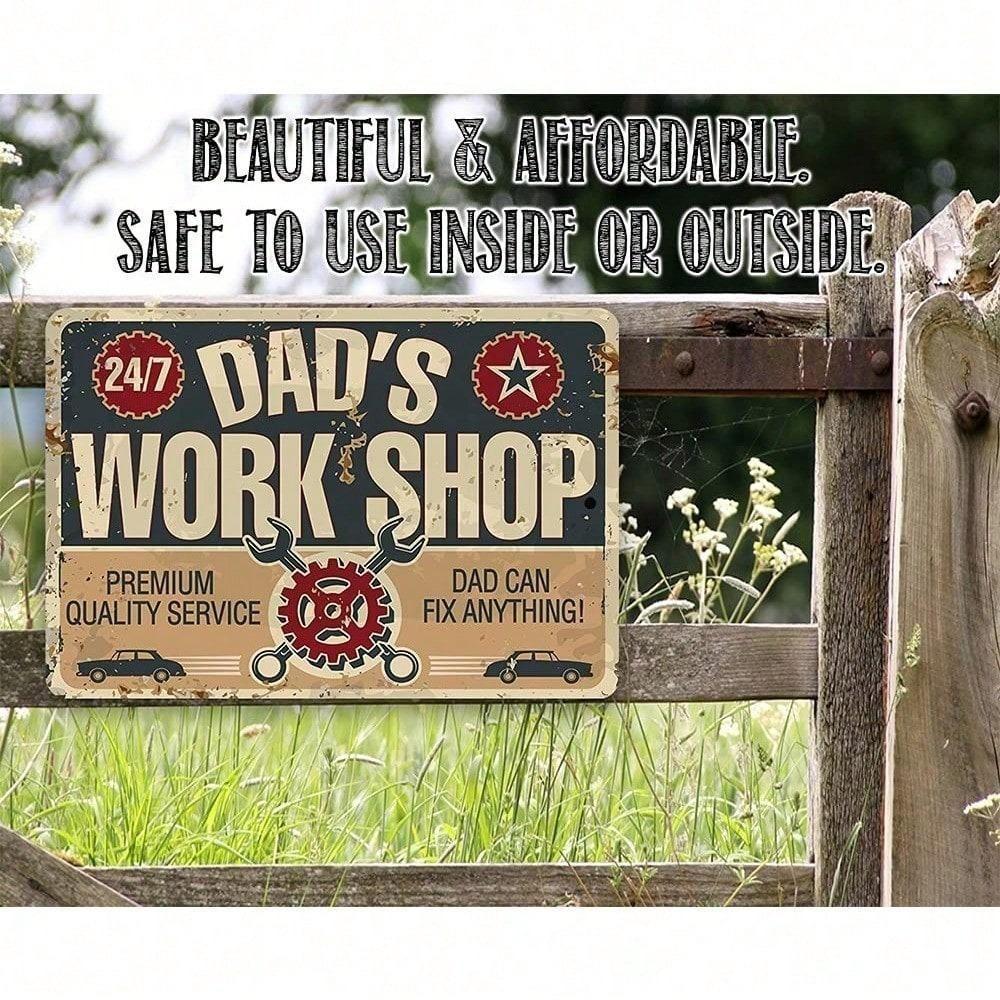 Personalized Metal Wall Art Dad Workshop Sign Father's Day Christmas Gift