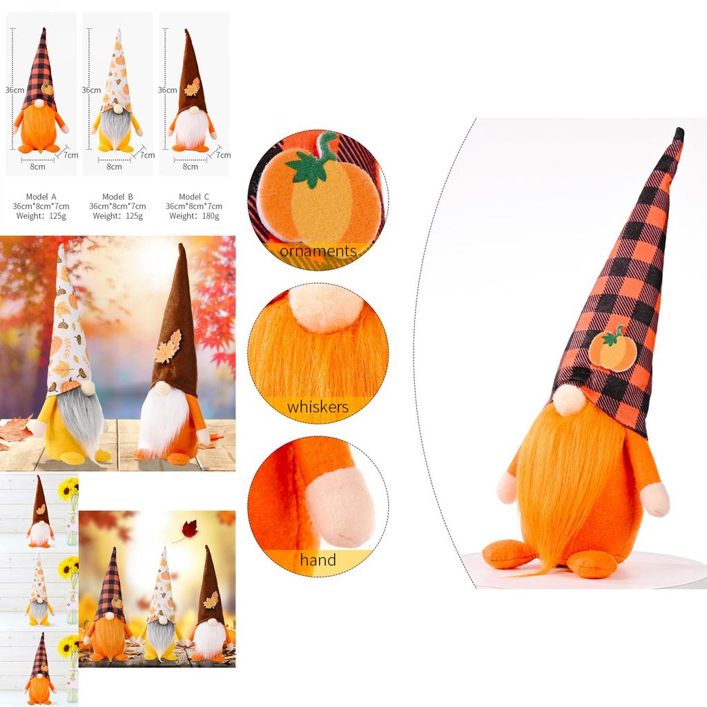 New Seasonal Home Decor Thanksgiving Pumpkin And Maple Leaf Plush Figurine For Autumn Festivities