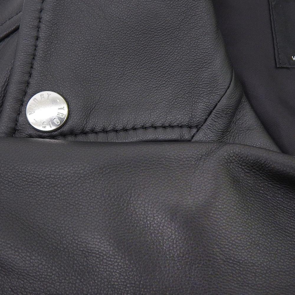 NIJYUSANKU Sheepskin Leather Double Rider Jacket, Women's, Black, Size 36 Jacket 36 blackUsed