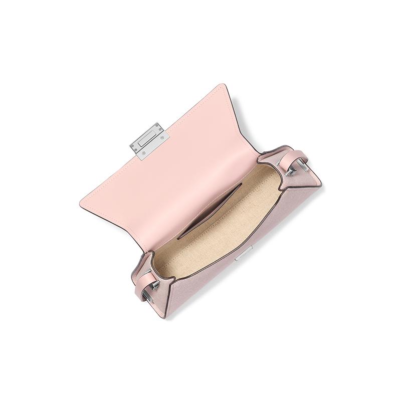 Michael Kors Ludlow Logo Flap Closure Sheepskin Shoulder Bag Women's Rose Pink